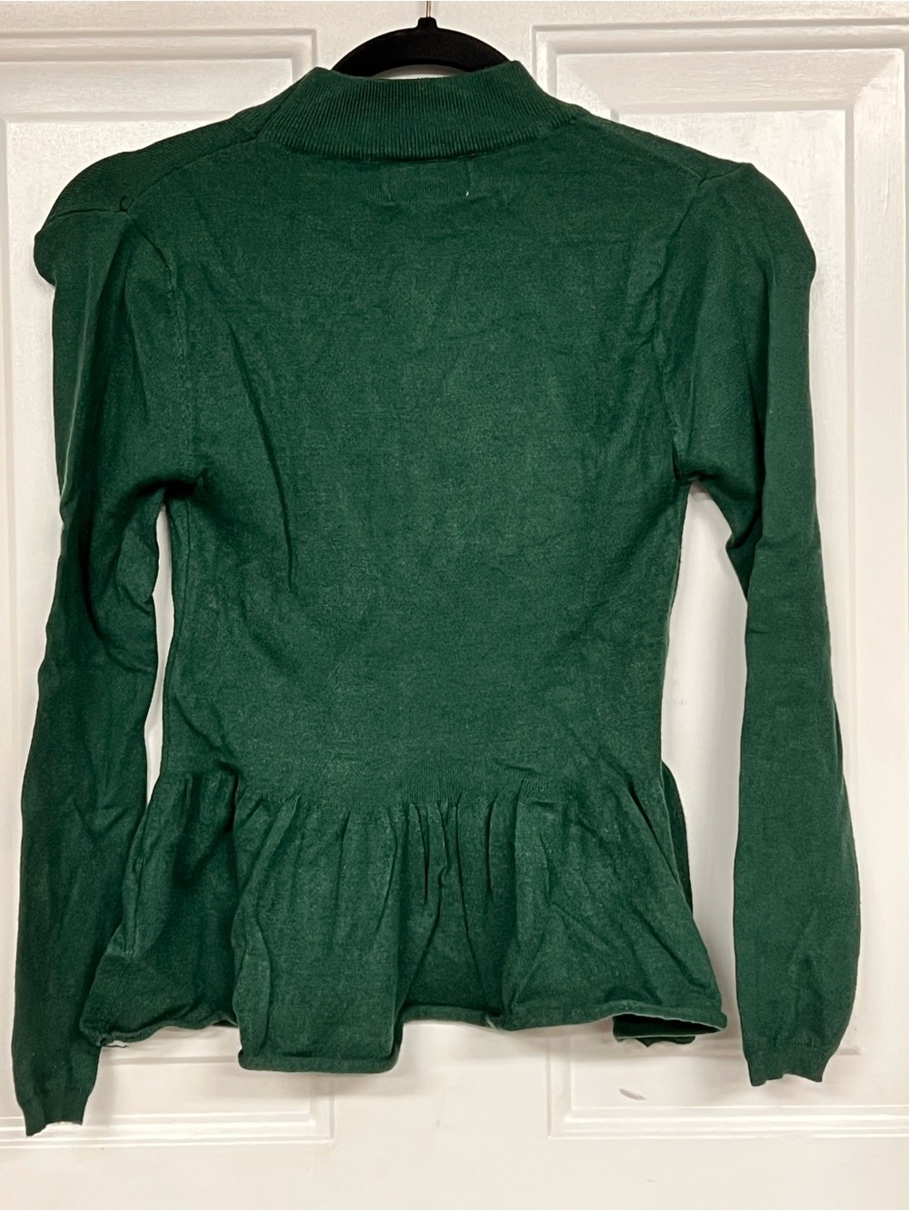 Jun & Ivy Women's Emerald Green Peplum Knit Pullover Sweater